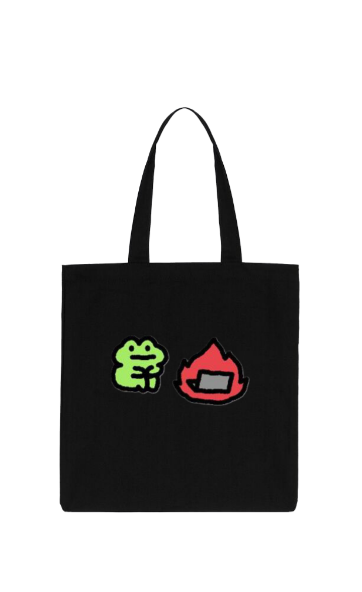 Frog tote bag Black 33