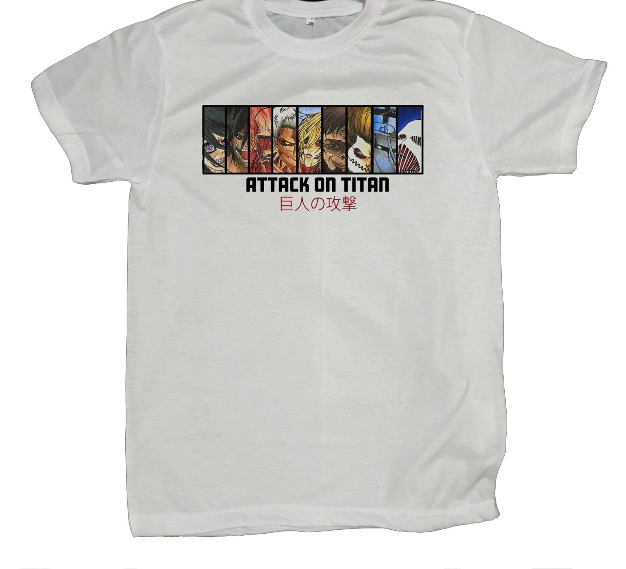 Anime Attack on titan shingeki no kyojin eren levi mikasa Aot white fit t- shirt 33