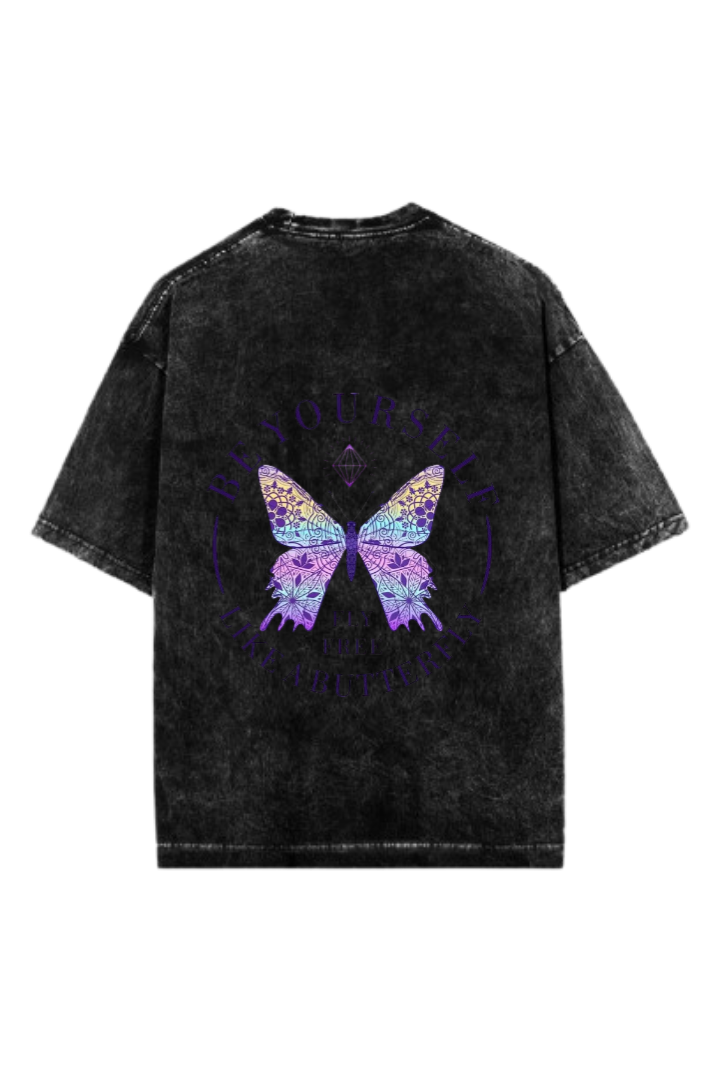 butterflies One Size t- shirt Washed Back 34
