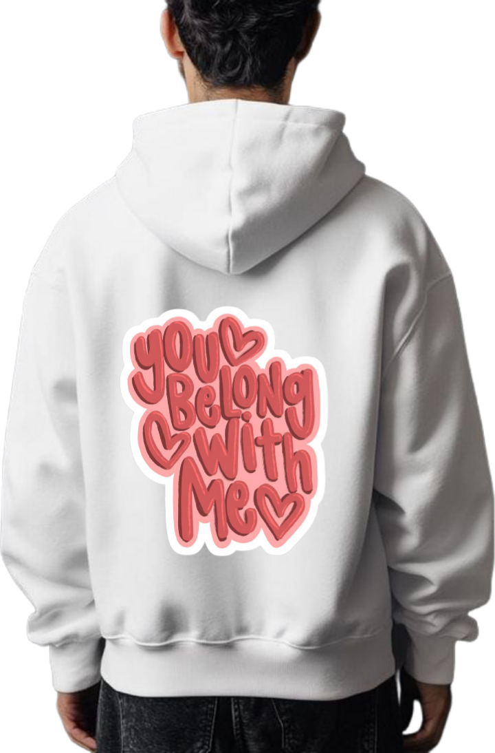 VaIentine coupIe Oversize Hoodie White Back 33