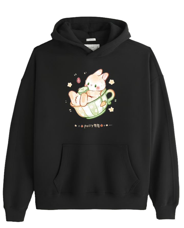 bunny Oversize Hoodie Black 35
