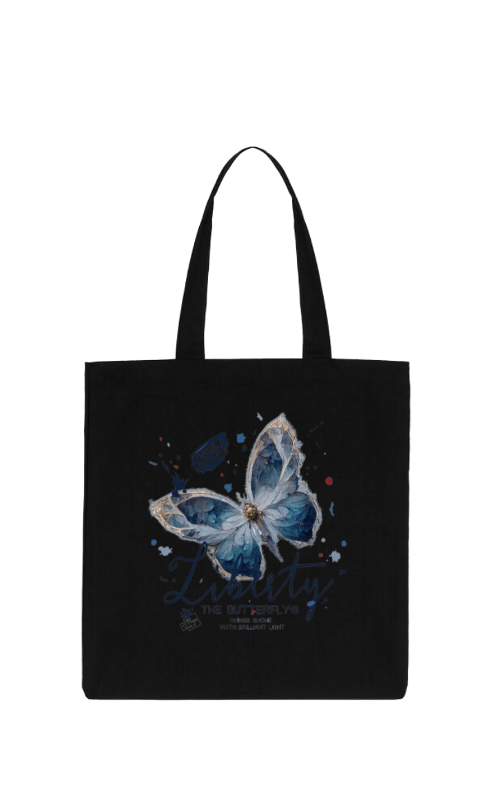 butterflies tote bag Black 34