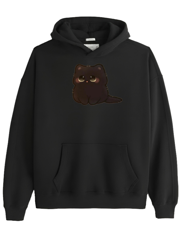 cat Oversize Hoodie Black 34