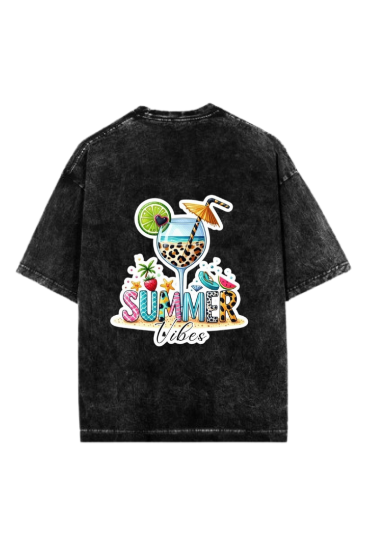 Summer Vibes One Size t- shirt Washed Back 33