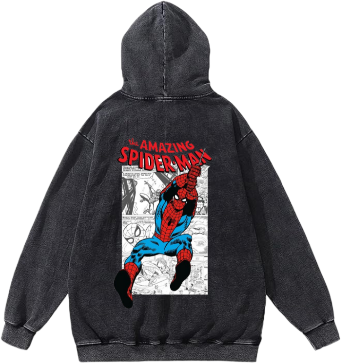 Spiderman One Size hoodie Washed Back 34