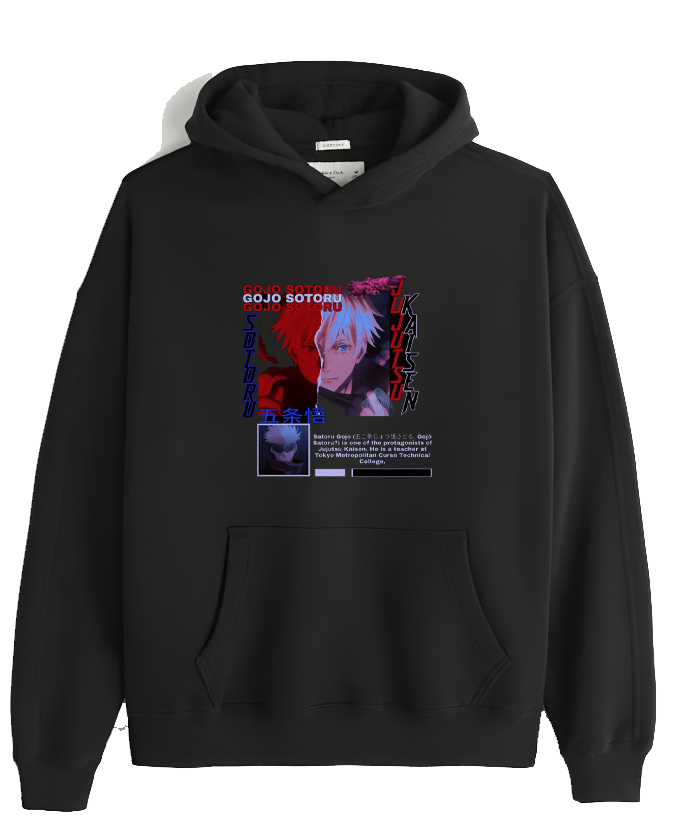 jujutsu kaisen GOJO Oversize Hoodie Black 34