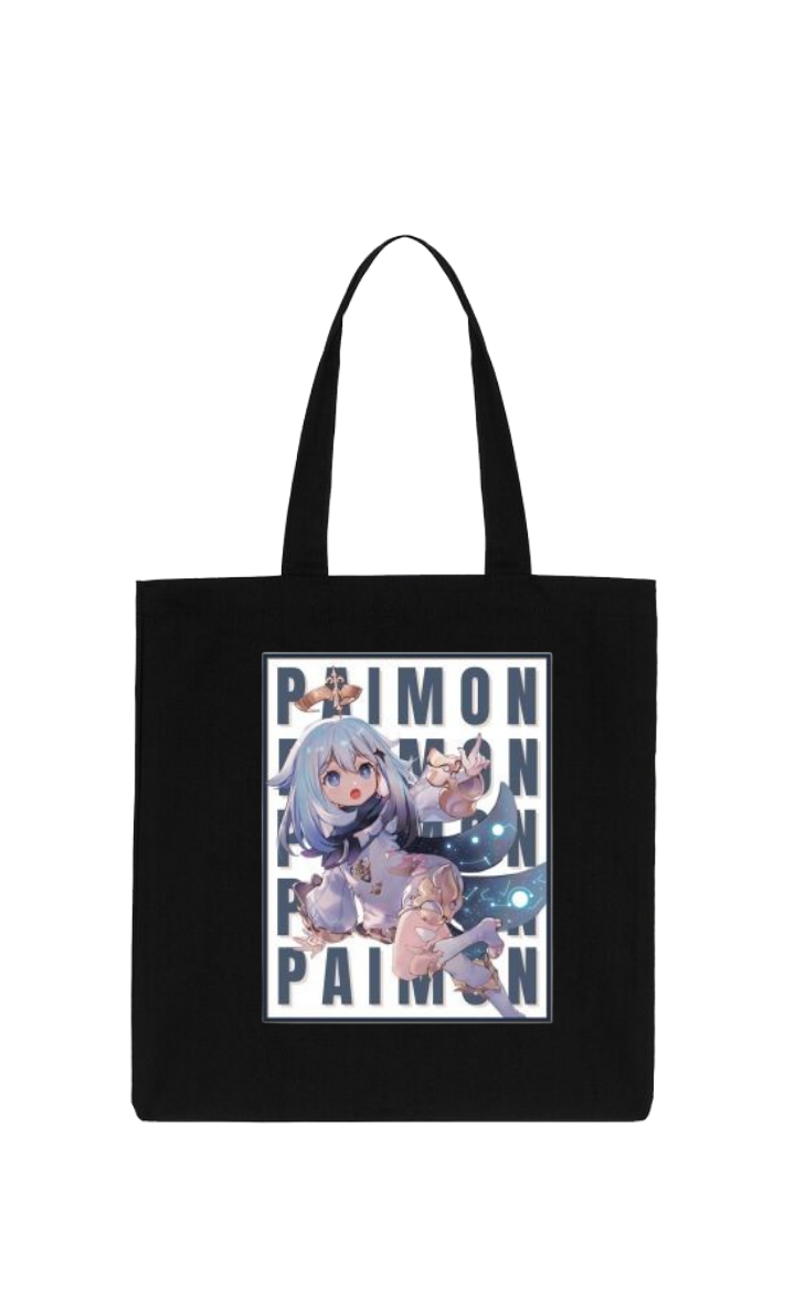 Genshin Impact Paimon tote bag Black 34