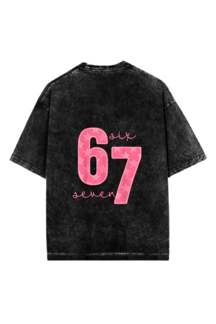 67 designs One Size t- shirt Washed Back 34