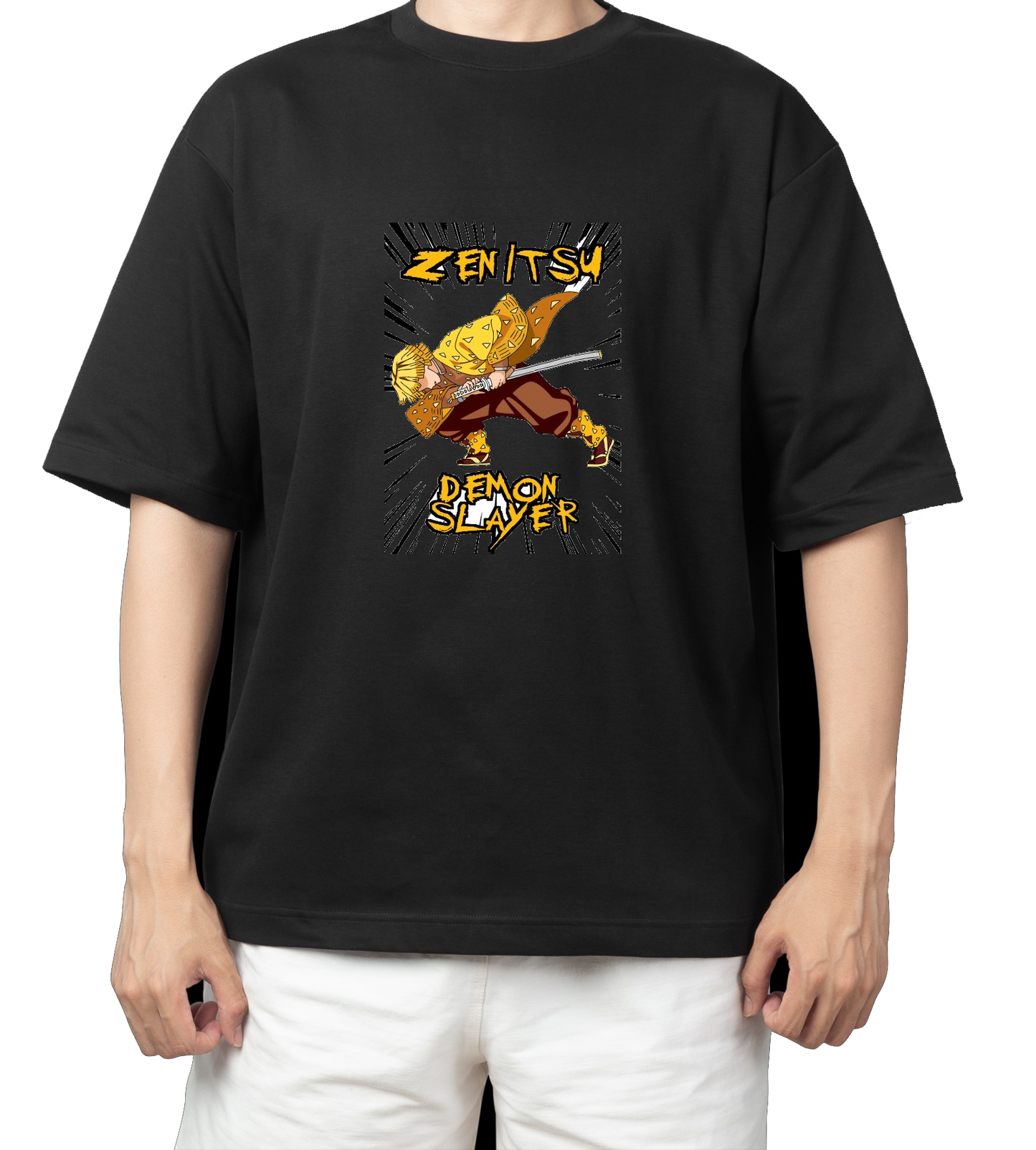 Anime Demon slayer nezuko tanjiro t- shirt Oversize Black 34