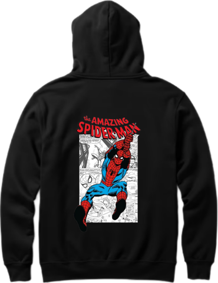 Spiderman One Size hoodie Black Back 34