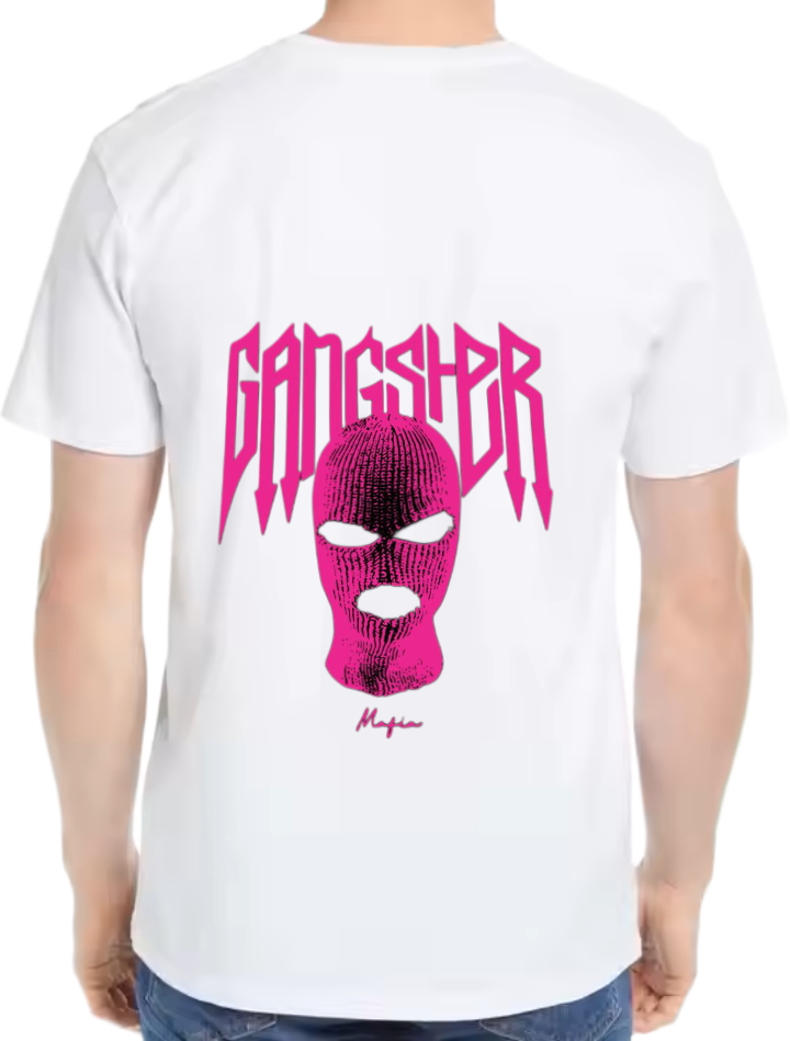 Gangster t- shirt One Size White back 34