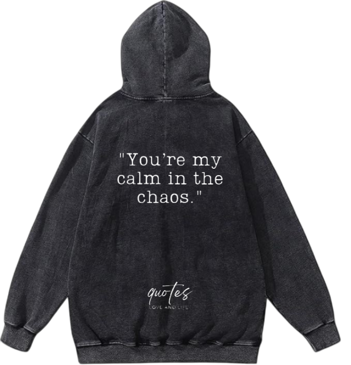 VaIentine coupIe Oversize Hoodie Washed gray Back 34