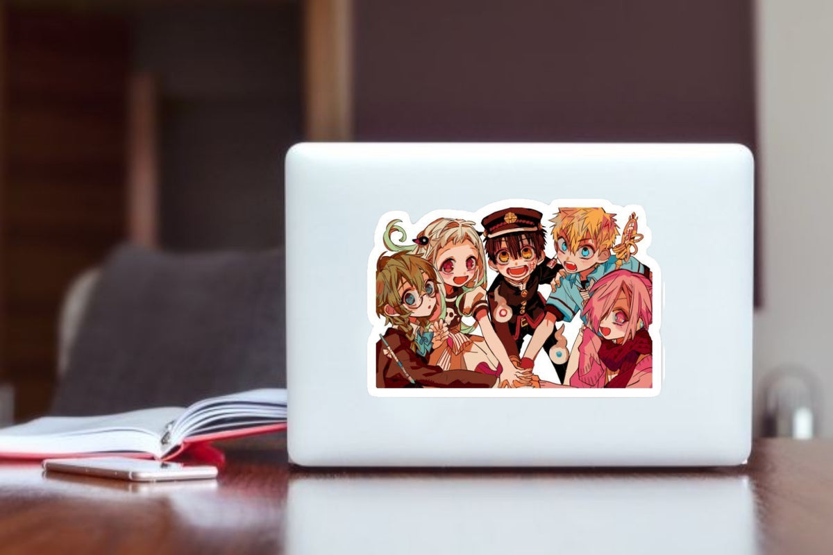 Toilet-Bound Hanako-Kun Group Anime Sticker, Waterproof Vinyl Decal for Laptop, Water Bottle, Hydro Flask, and Journal