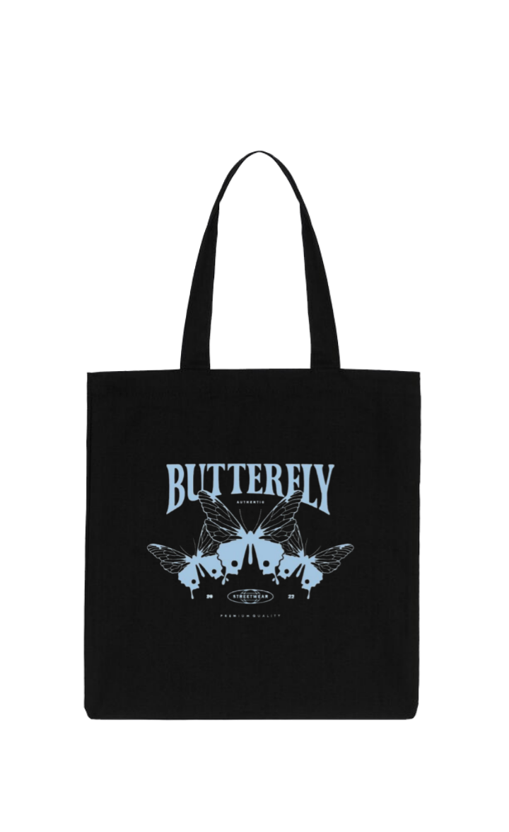butterflies tote bag Black 35