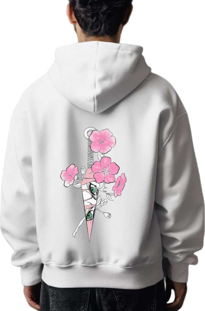 Sakura One Size hoodie White Back 35
