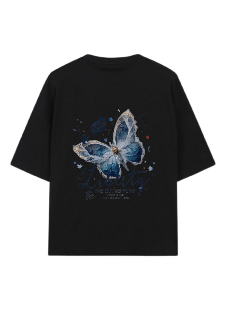 butterflies t- shirt Black Back 35