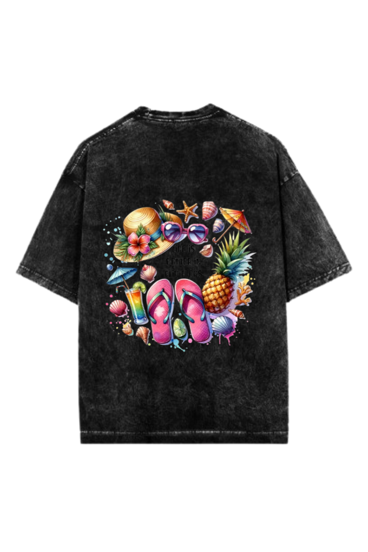 Summer Vibes One Size t- shirt Washed Back 35