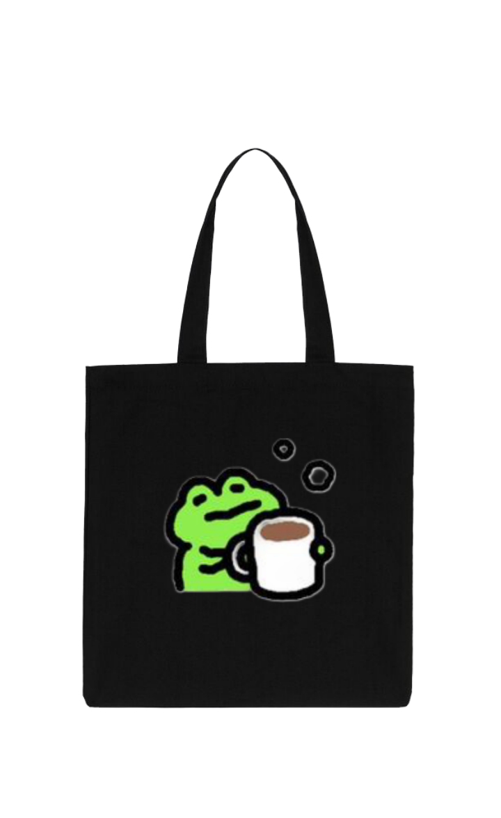 Frog tote bag Black 36