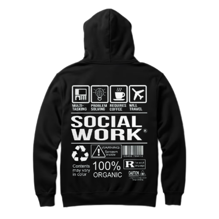 SOCIAL WORK Back text oversize hoodie back 36