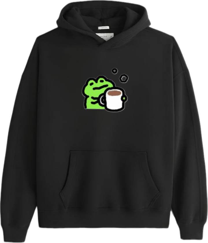 Frog Oversize Hoodie Black 36
