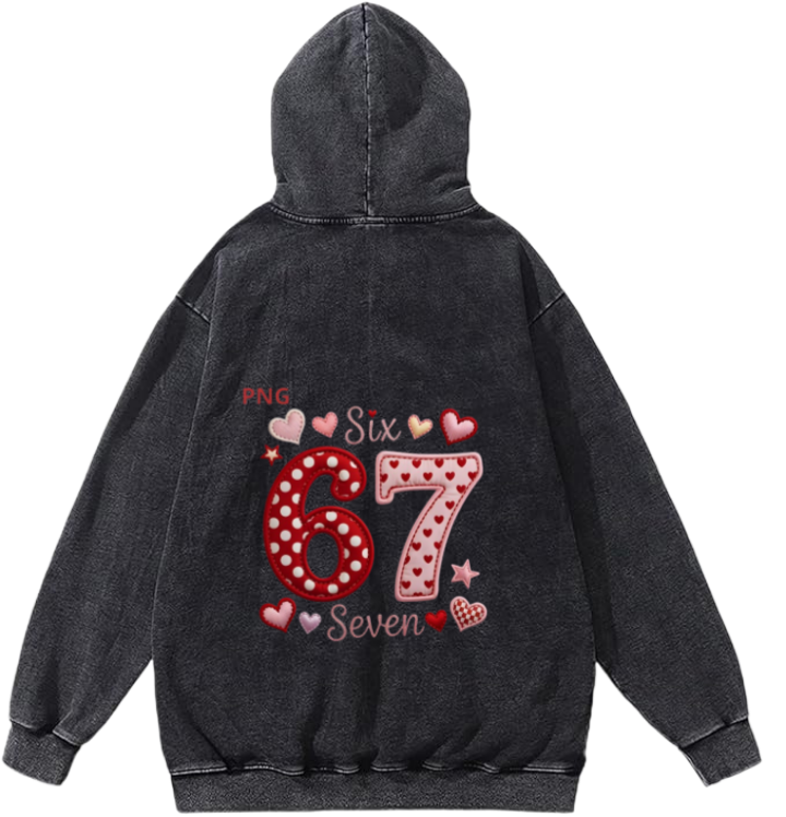67 designs Oversize Hoodie Washed Back 36