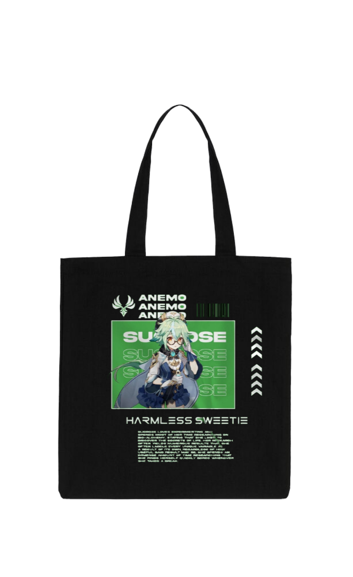 Genshin Impact Sucrose tote bag Black 36