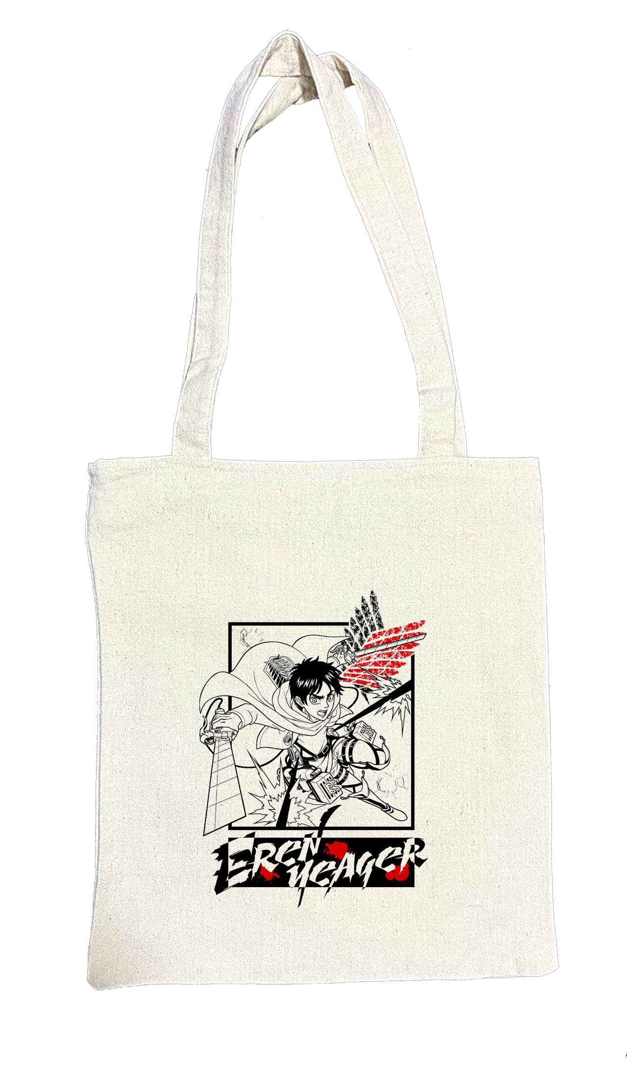 Anime Attack on titan shingeki no kyojin Aot biege tote bag 35