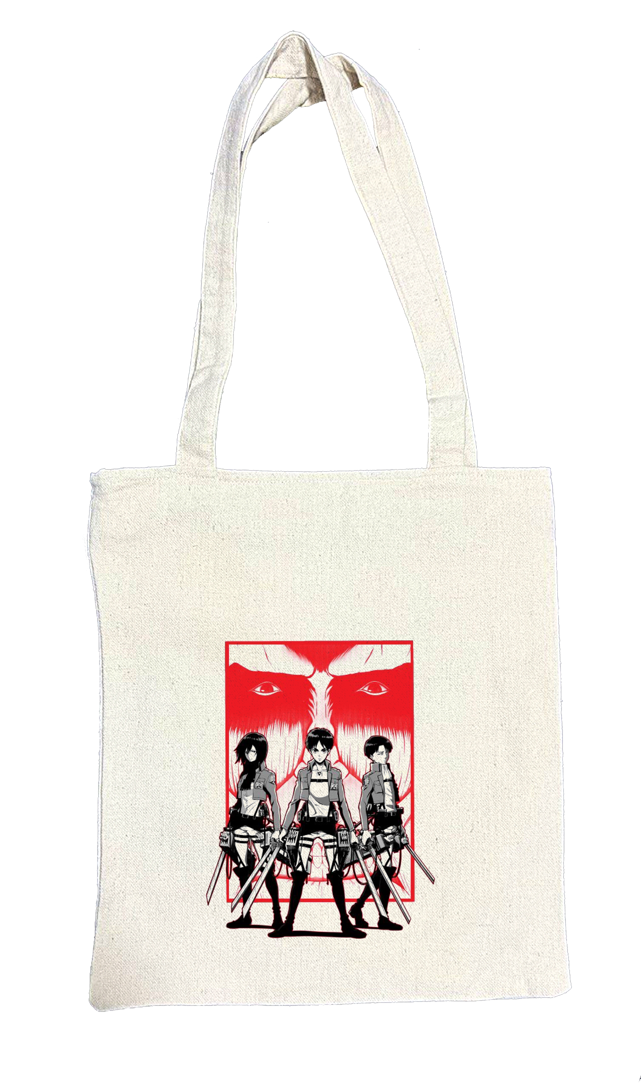 Anime Attack on titan shingeki no kyojin Aot biege tote bag 36