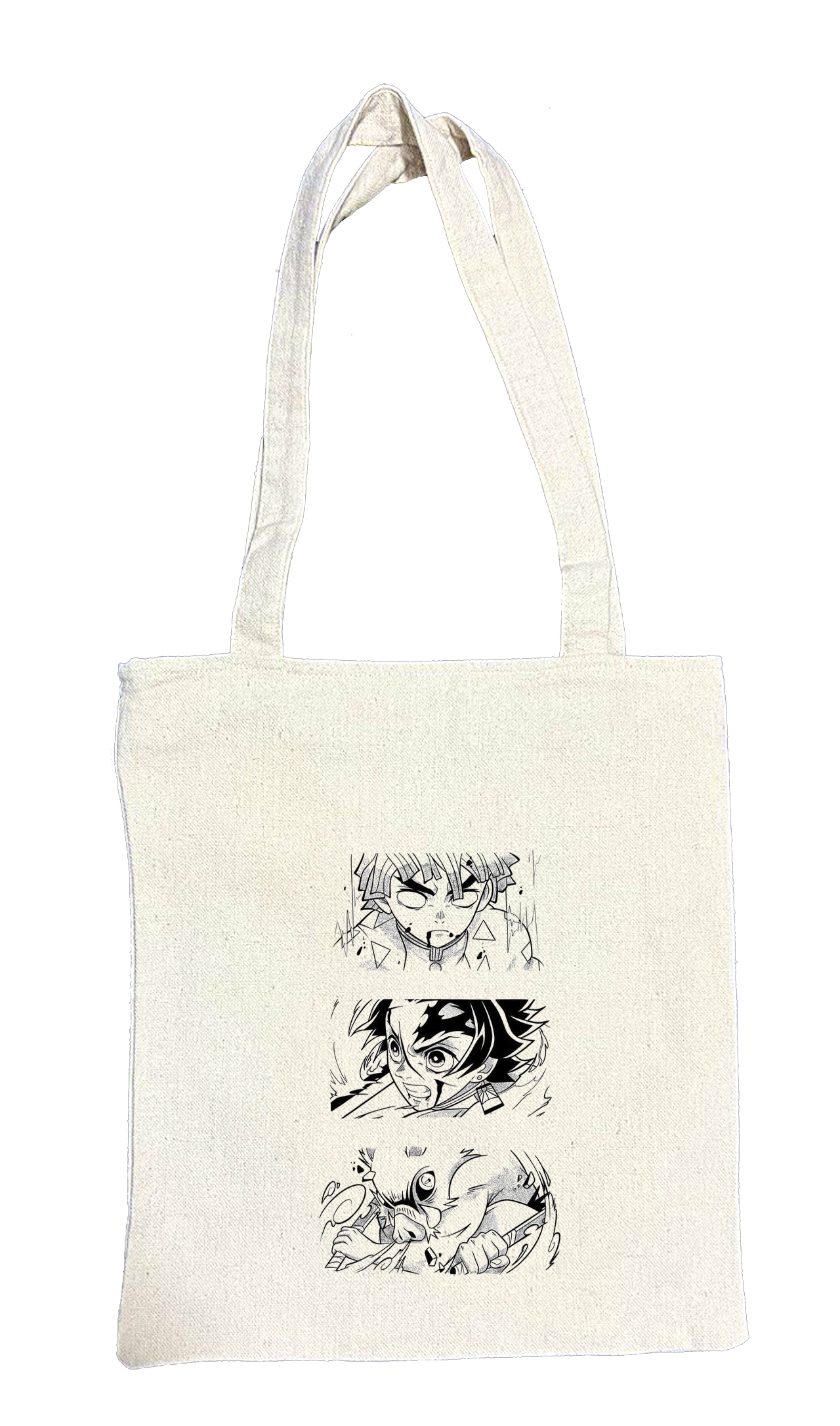 Anime Demon slayer nezuko tanjiro tote bag Beige 37