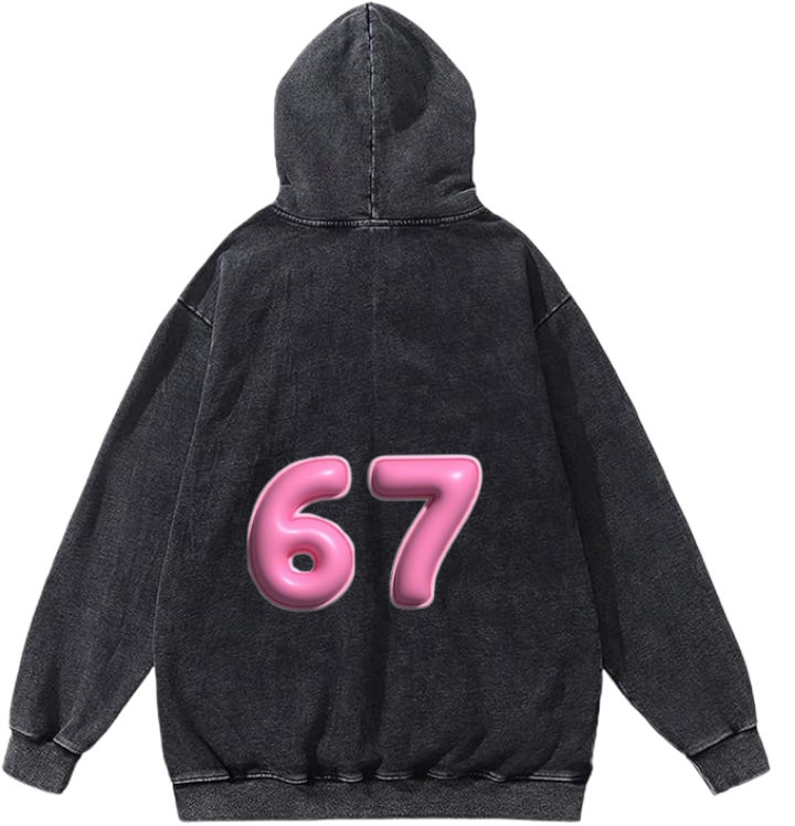 67 designs Oversize Hoodie Washed Back 37