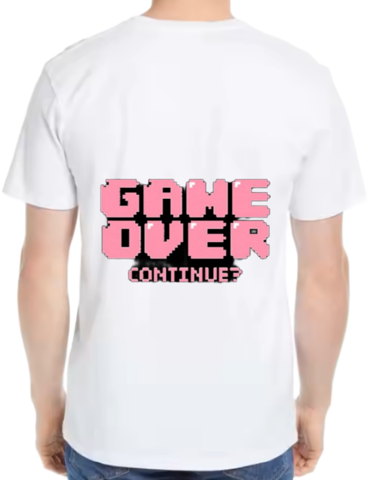 GAME OVER t- shirt One Size White back 37