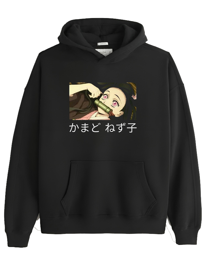 Anime Demon slayer nezuko tanjiro Oversize Hoodie Black 91