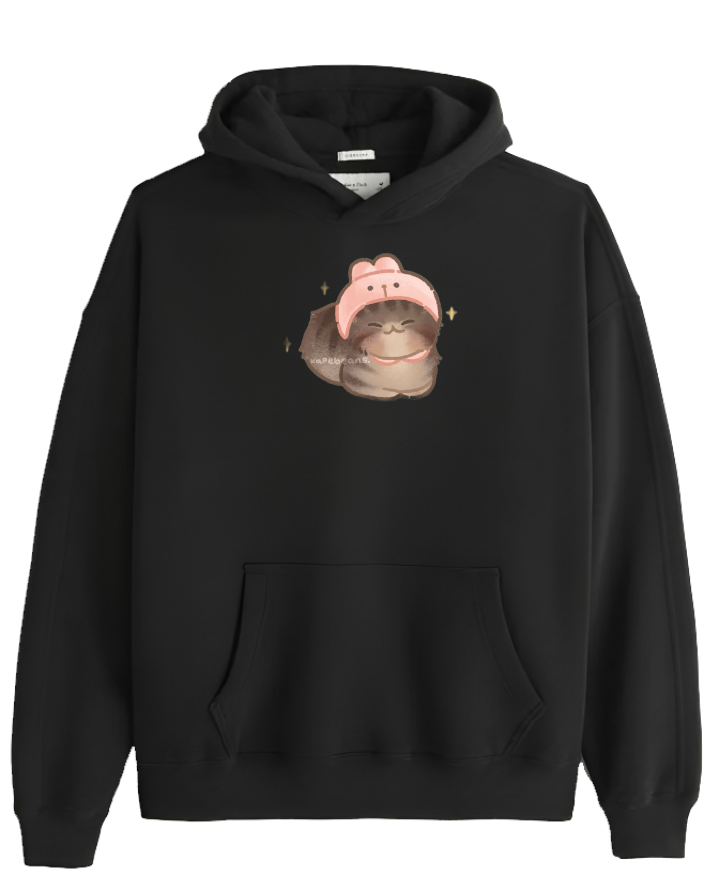 cat Oversize Hoodie Black 39