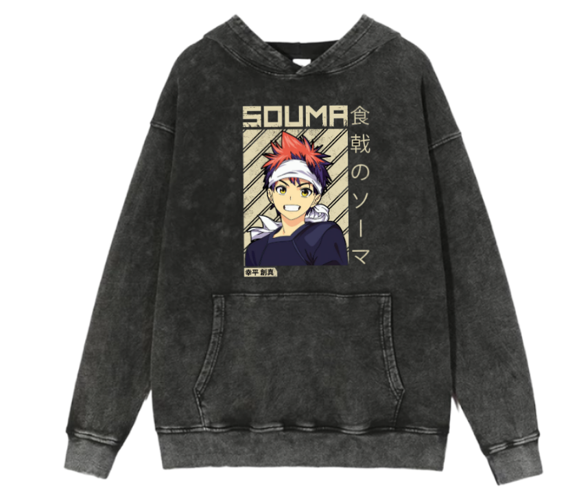 Shokugeki no Soma Sōma Yukihira Over Size hoodie Washed 1