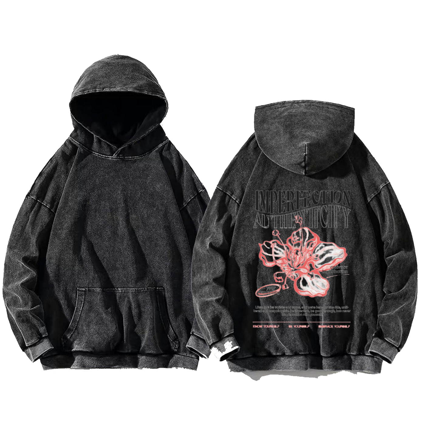 IMPERFECTION AUTHENTICITY One Size hoodie Washed Back 39