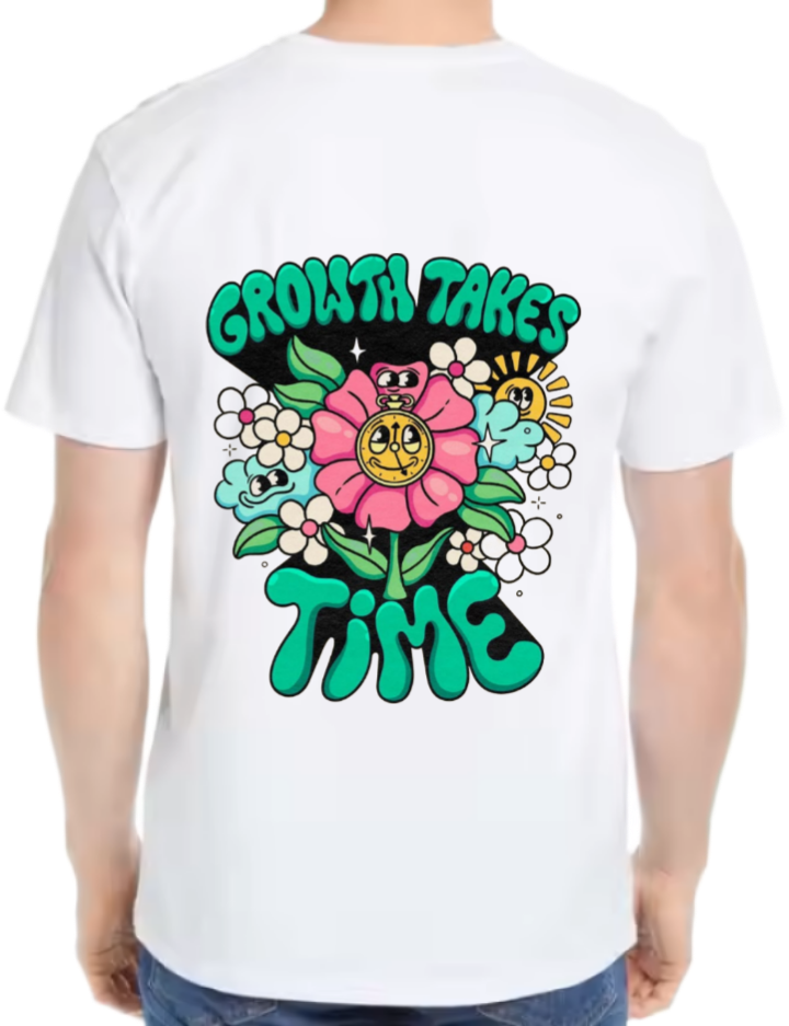 GROWTH TAKES t- shirt One Size White back 39