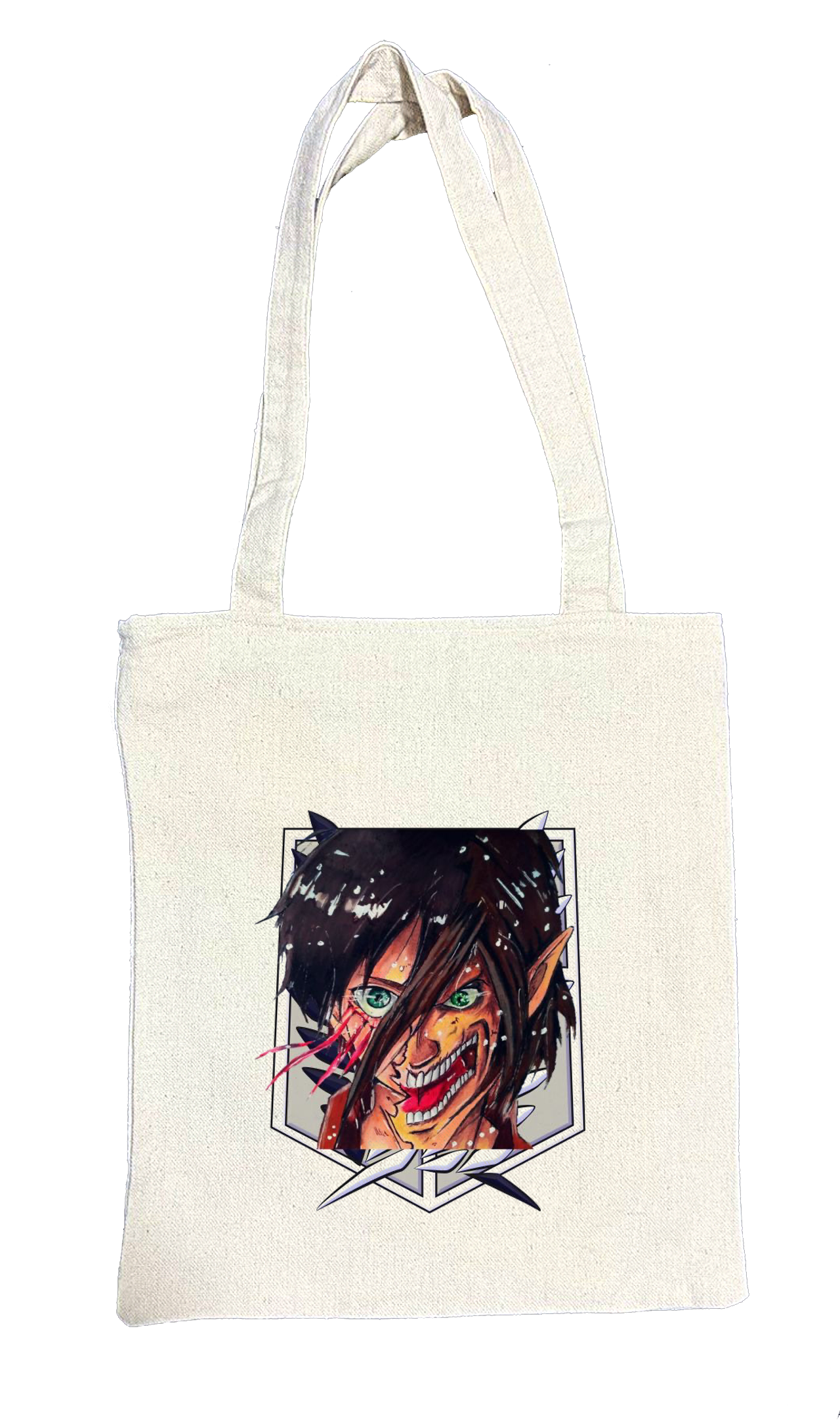 Anime Attack on titan shingeki no kyojin Aot biege tote bag 38