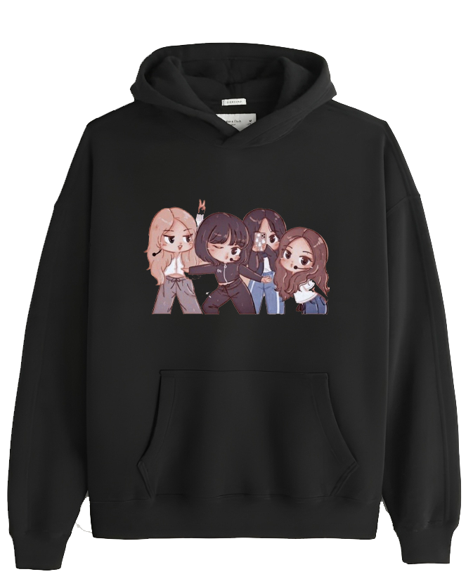 Black pink One Size hoodie Black 3