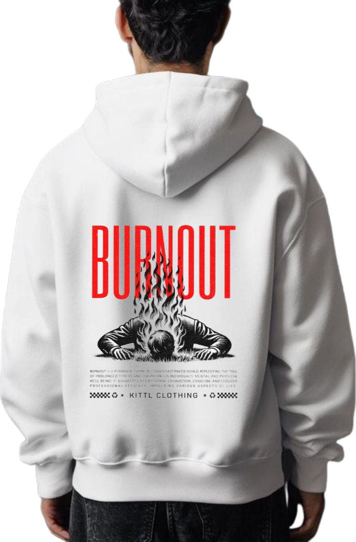 BUBNOUT Over Size hoodie White Back 3
