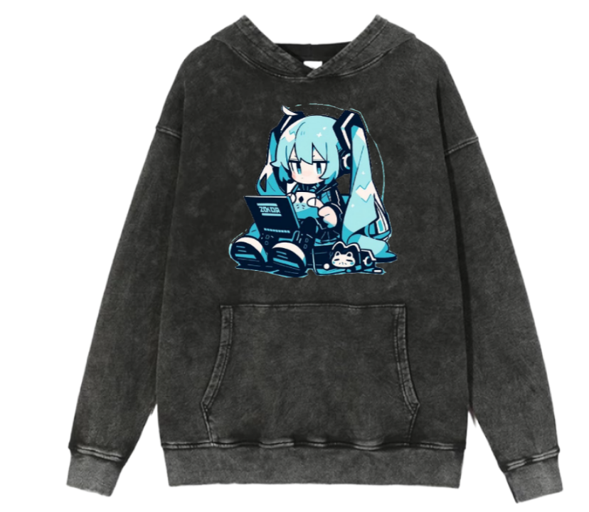 Hatsune Miku One Size hoodie Washed 3