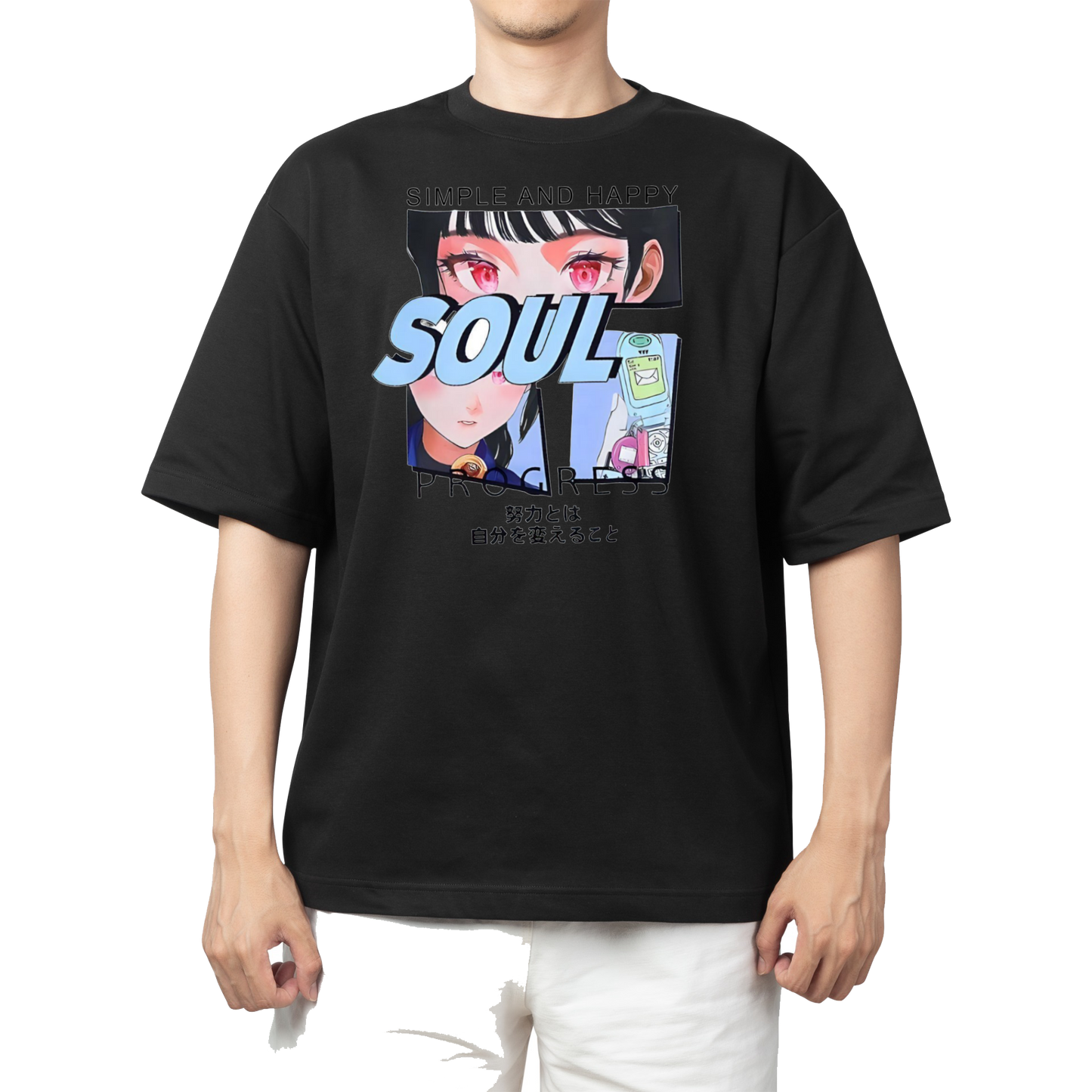 RANDOM ANIME GIRL t- shirt Black 4