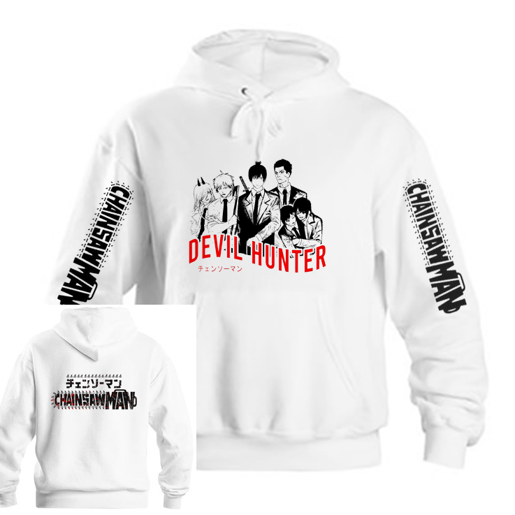 Chainsaw Man One Size hoodie White Back 3