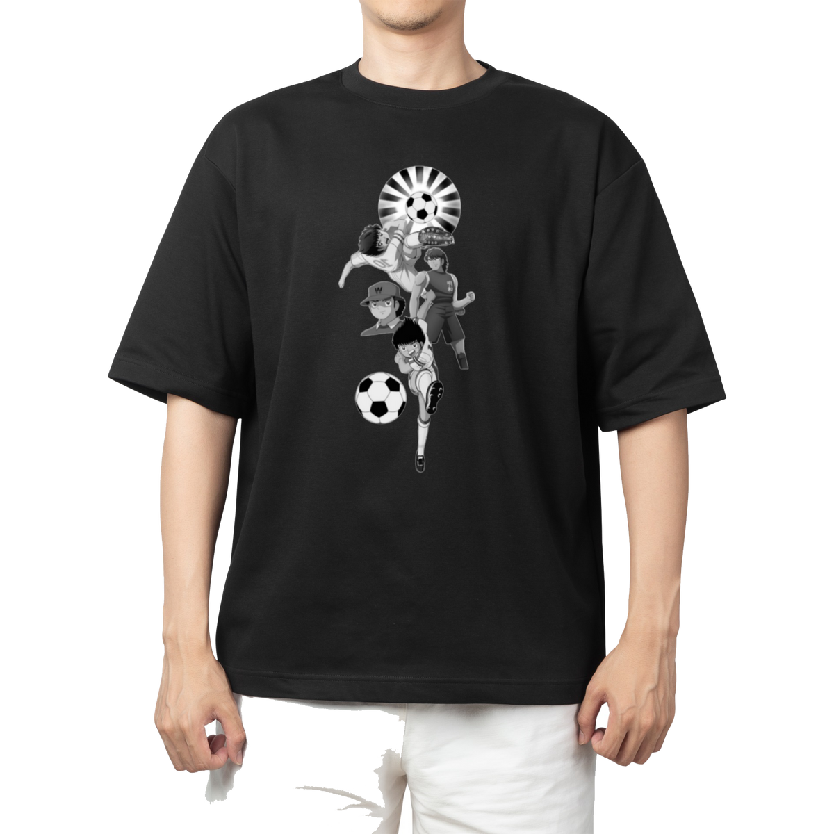 Captain Tsubasa t- shirt Over Size Black 3