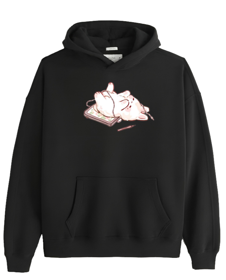 bunny Oversize Hoodie Black 3