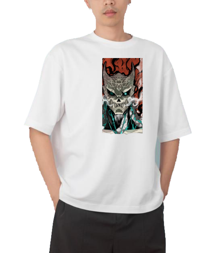 Kaiju No. 8 t- shirt Over Size White 3