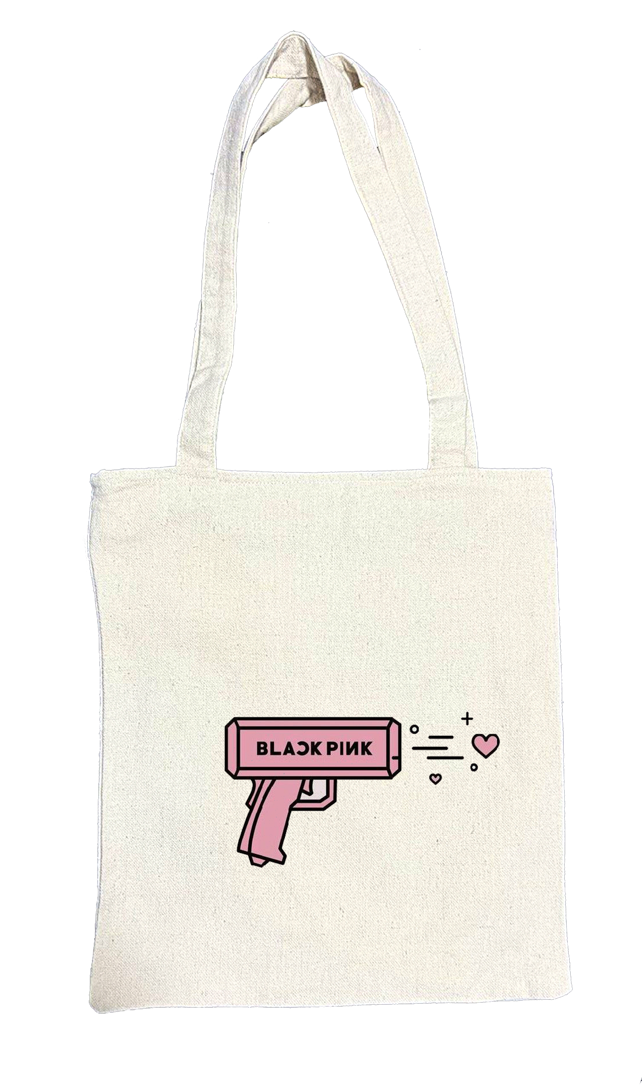 Black pink tote bag beige 3