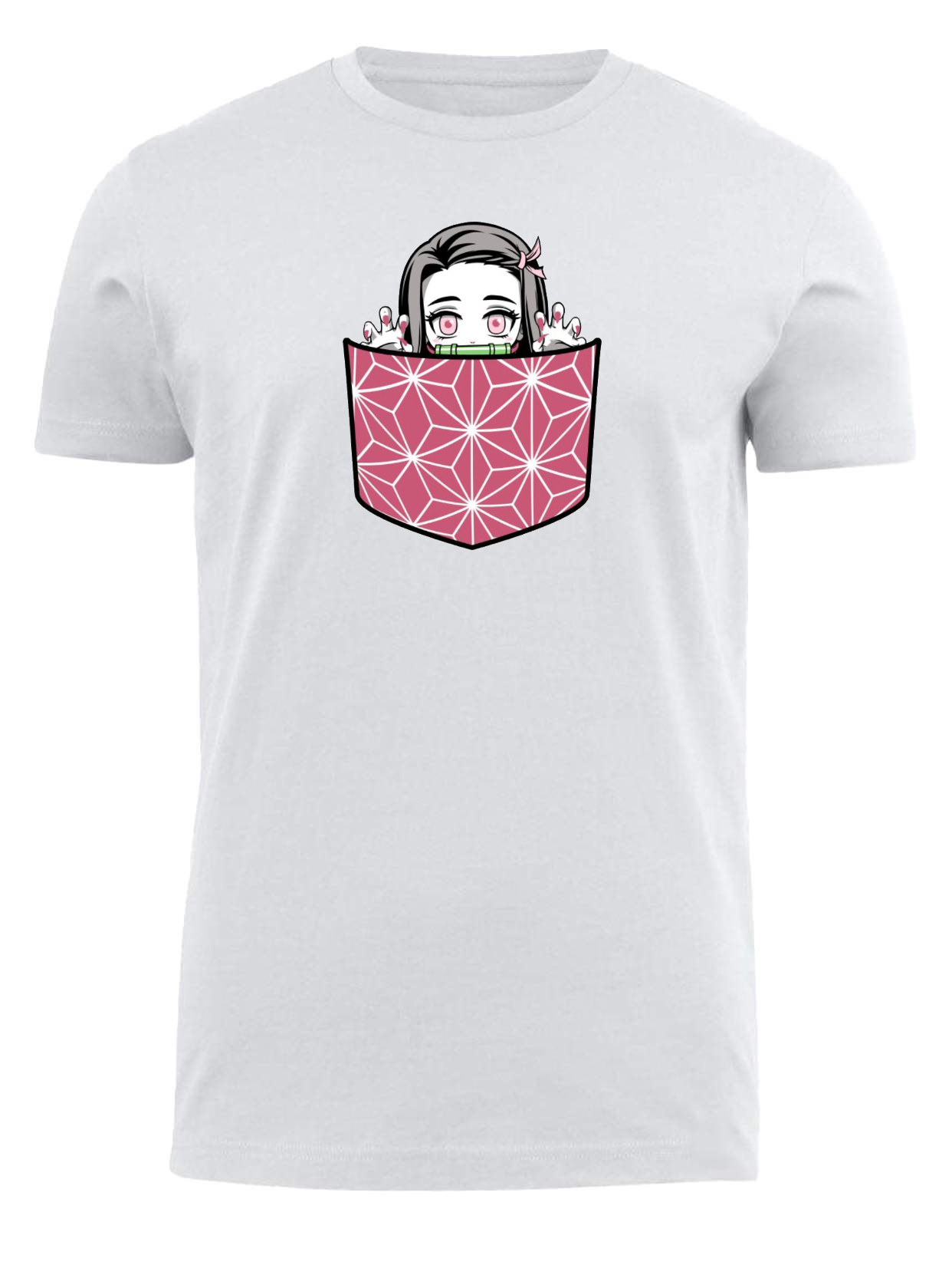 Anime Demon slayer nezuko tanjiro t- shirt fit White 3