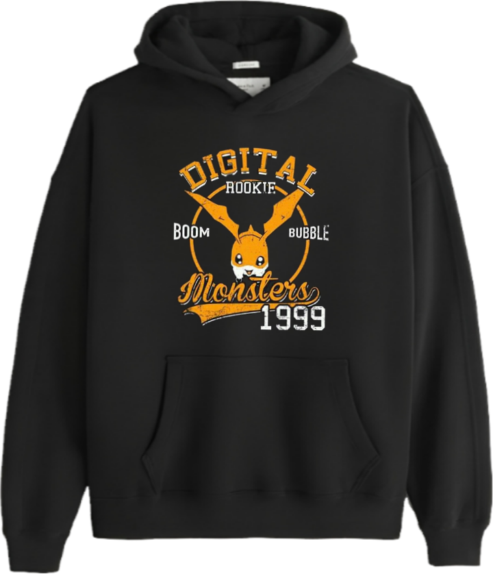 Digimon Adventure Over Size hoodie Black 3