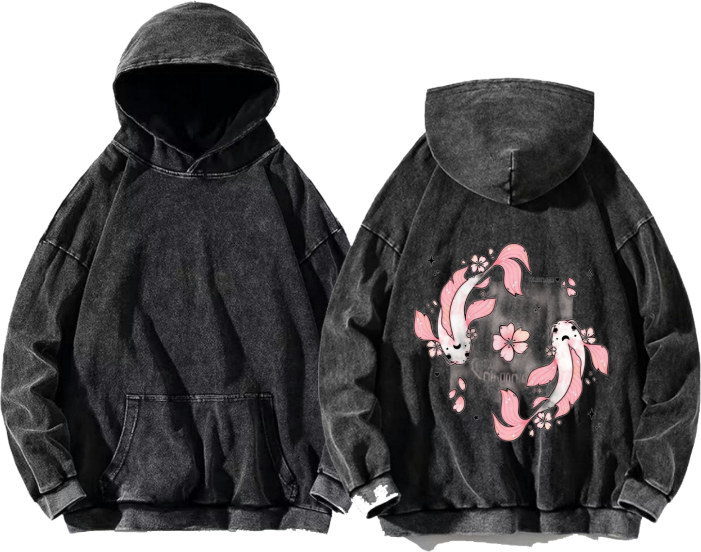 Koi One Size hoodie Washed Back 3