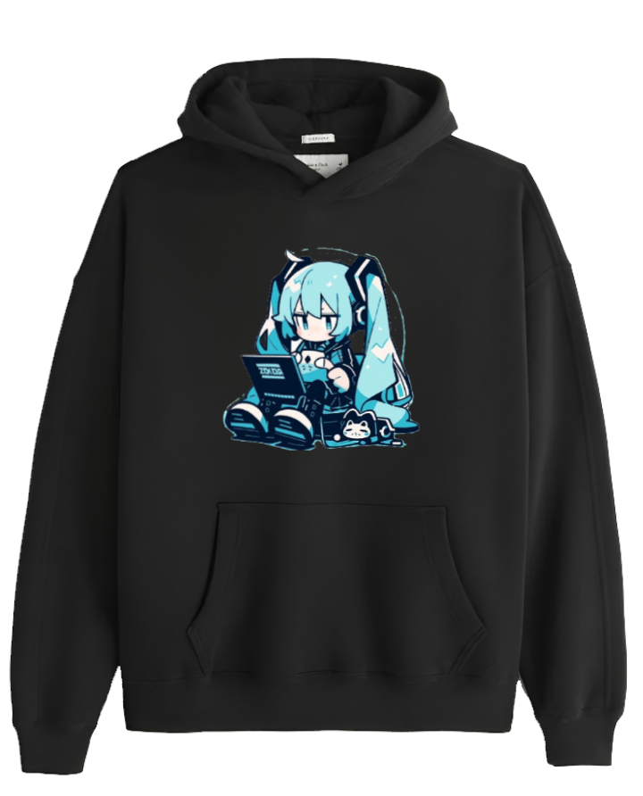 Hatsune Miku One Size hoodie Black 3